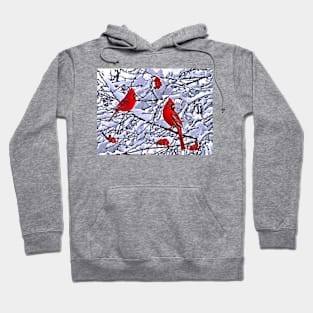 Red Cardinals in Winter Hoodie